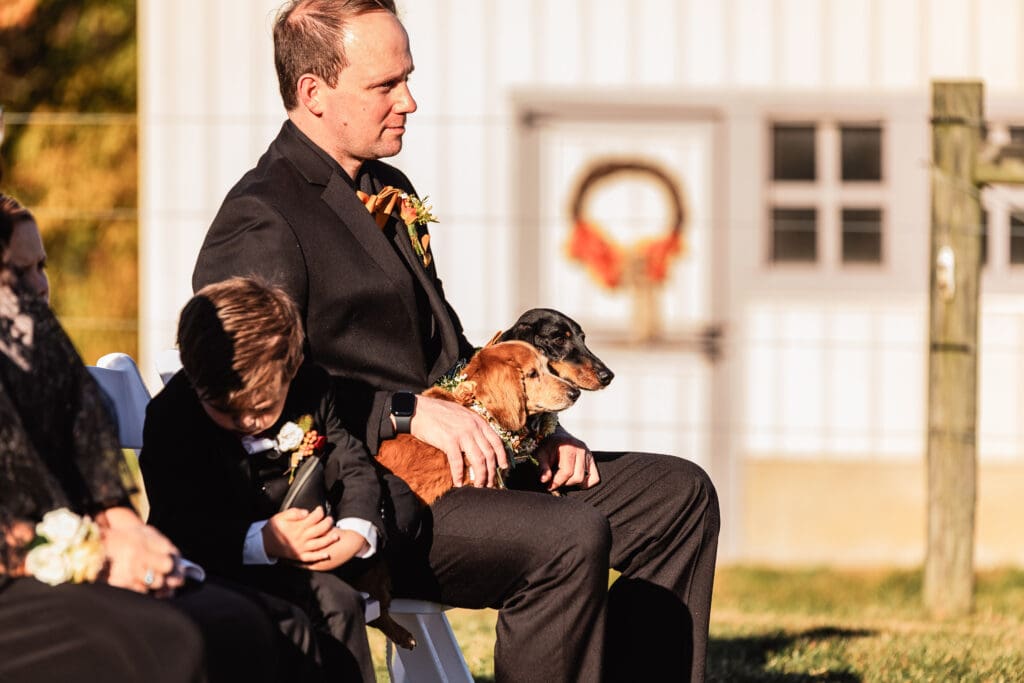 Wedding couple’s dogs serve as dog of honor and best dog during a Beaver County ceremony
