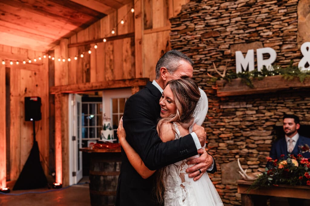 Bride shares emotional dance with her father at Hinckston Run Farm