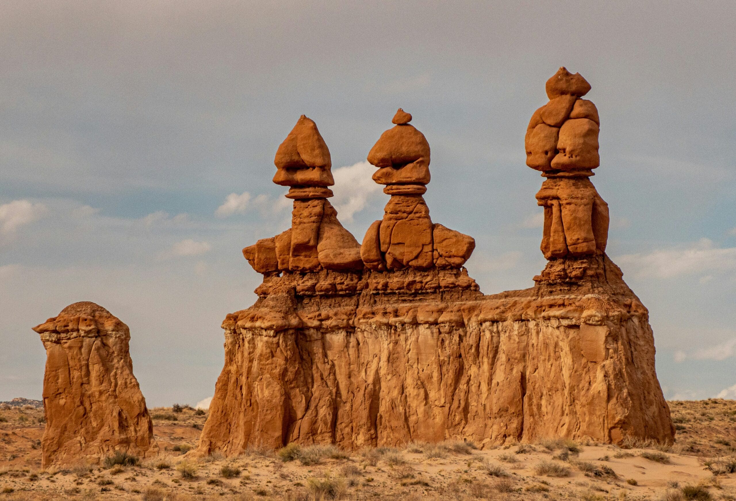 Goblin Valley State Park Utah elopement surrounded by sandstone goblin rock formations in a unique desert landscape.